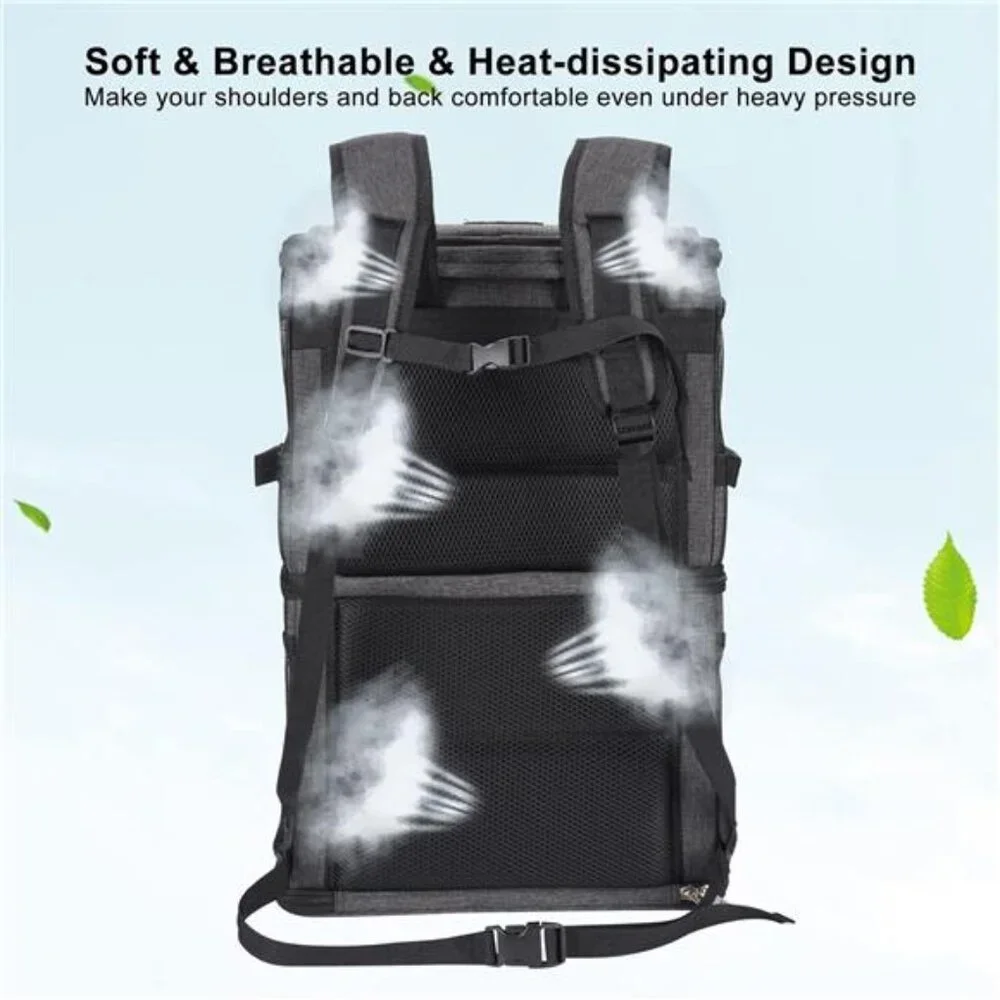 2-in-1 Double Pet Carrier Backpack for Small Cats and Dogs, Portable Pet Carrier